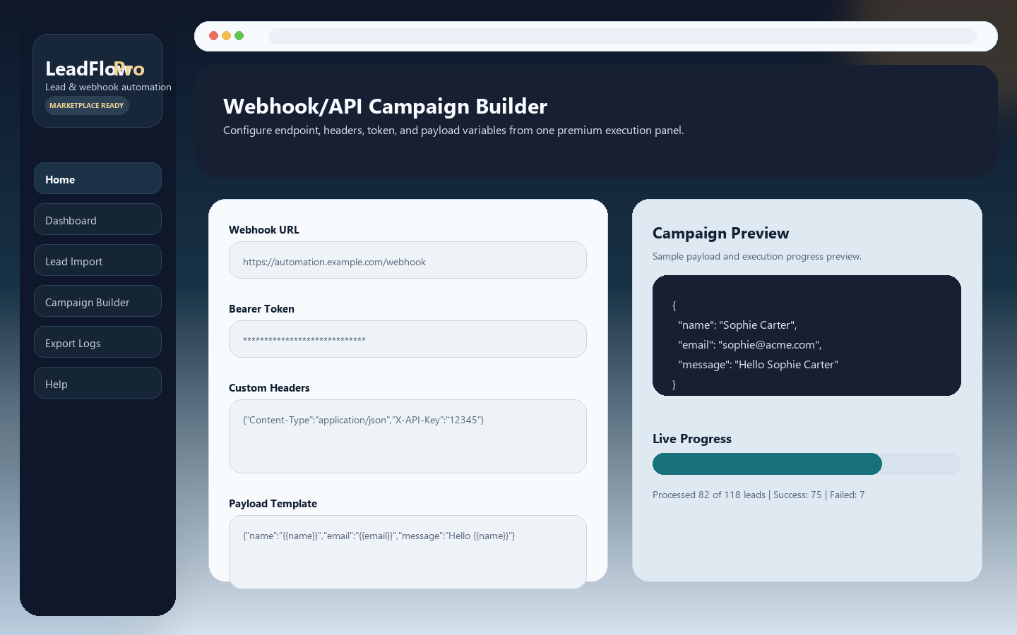 LeadFlow Pro campaign builder